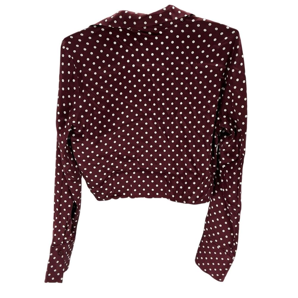 Favorite Daughter Polka Dot Burgundy Ruby Blouse Size M - Picture 3 of 4